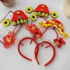 bandeau rouge pour cheveux, bonne année, mascotte dragon, style chinois, couvre chef pour enfant, cerceau en feutre, 2024