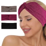 Bandeau élastique croisé pour femme, turban tendance, enveloppement de sauna Bandeau élastique croisé pour femme, turban tendance, enveloppement de sauna