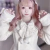 manteau lolita japonais en fausse fourrure pour femme, décontracté, manches longues, élégant, douce fille, harajuku y2k, vêtements d'automne et d'hiver