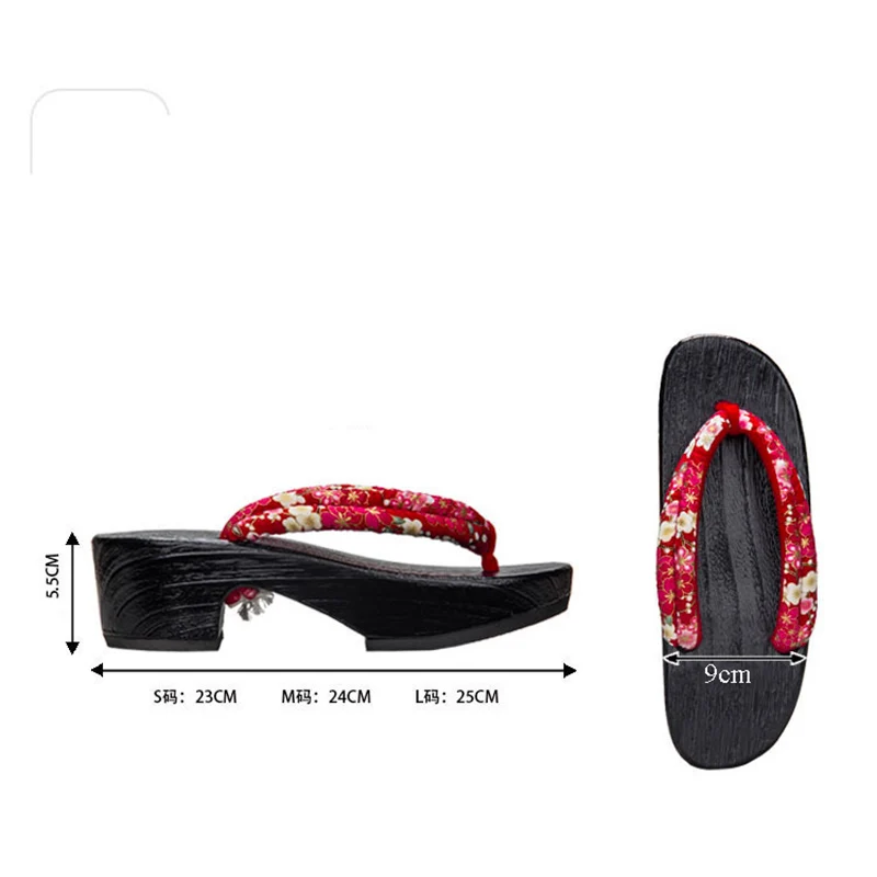tongs geta japonaises imprimées de fleurs de samouraï traditionnel pour femmes, tongs en bois, chaussures parker, sandales financièrement, pantoufles tongs geta japonaises imprimées de fleurs de samouraï traditionnel pour femmes, tongs en bois, chaussures parker, sandales financièrement, pantoufles