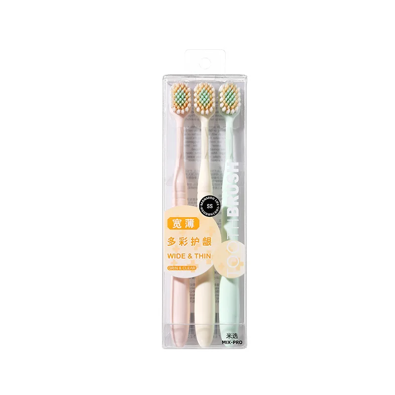 3 pièces/ensemble japonais brosse à dents à poils souples à tête large adulte couple ménage brosse à dents premium à poils souples fins зуб coi щетка 3 pièces/ensemble japonais brosse à dents à poils souples à tête large adulte couple ménage brosse à dents premium à poils souples fins зуб coi щетка