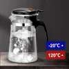 théière en verre résistante à la chaleur, bouilloire à thé aux fleurs avec passoire, infuseur, service à thé kung fu, pot puer oolong avec poignée pour usage domestique