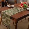 chemin de table jacquard vintage élégant, nappe épaisse à motif de fleurs avec nappe, couverture de table pour dîner