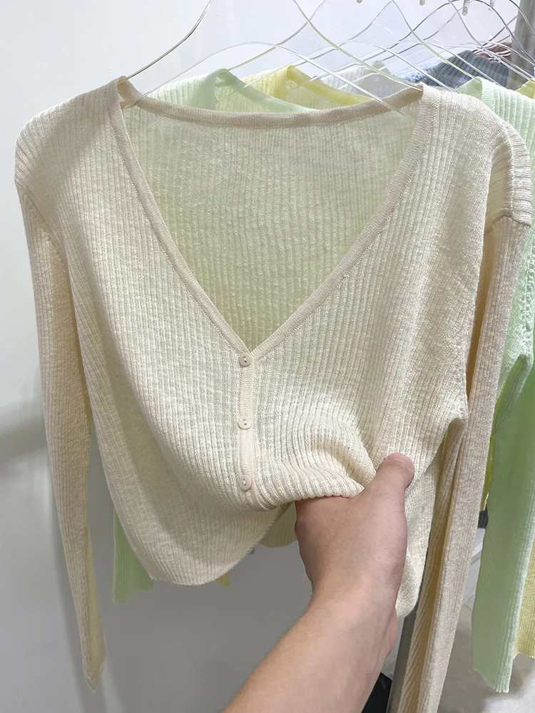 cardigan coréen pour femmes, mince, décontracté, solide, résistant au soleil, tout assressentiavec tout, col en v, style doux, bonbons document de base 03/3 cardigan coréen pour femmes, mince, décontracté, solide, résistant au soleil, tout assressentiavec tout, col en v, style doux, bonbons document de base 03/3