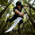 Épée Fushiguro Toji Katana 40cm, Jujutsu Kaisen, sabre japonais, véritable épée de samouraï, couteau Toji Ninja, décoration de bureau pour la maison