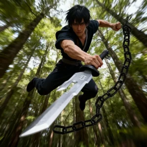 Épée Fushiguro Toji Katana 40cm, Jujutsu Kaisen, sabre japonais, véritable épée de samouraï, couteau Toji Ninja, décoration de bureau pour la maison