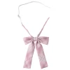 cravate pré nouée ajustée en soie polyester, cravate japonaise à carreaux rose jk, nœud q1jd