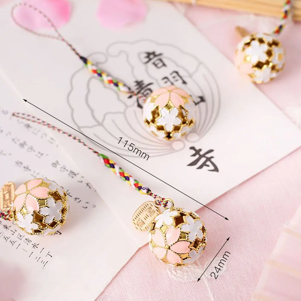 pendentif cloche japonaise en fleurs de cerisier, breloque sakura, accessoires de bijoux, porte clés pendentif cloche japonaise en fleurs de cerisier, breloque sakura, accessoires de bijoux, porte clés
