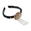 bandeau coréen à fleurs douces, glands, perles, hanbok, coiffure traditionnelle, cerceau pour cheveux de danse sur scène, hanfu