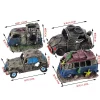 ornements décoratifs d'aquarium en résine, décoration précieuse de bus cassé, simulation de roches, accessoires précieux de poisson