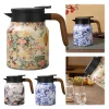 Théière à motif Floral de 1000ml, bouilloire à thé florale Vintage en acier inoxydable, infuseur intégré, théière isolée pour boissons chaudes Théière à motif Floral de 1000ml, bouilloire à thé florale Vintage en acier inoxydable, infuseur intégré, théière isolée pour boissons chaudes