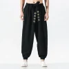 pantalon kimono japonais décontracté, ample, harajuku, vêtements traditionnels asiatiques pour hommes, costume sarouel brodé de style yukata