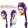 tresses violettes pour filles, extensions de cheveux longs rumi, perruque de cosplay pour fête sur scène, costume d'halloween pour enfants
