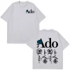 ado blue rose 2025 tour du monde hibana t shirt hommes femmes mode t shirt à manches courtes esthétique à la mode décontracté ample t shirts hauts