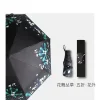 petit parapluie portable pour abri du vent, style artistique universitaire pour filles, belle couleur pure floraison dans l'eau