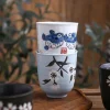 tasse à thé peinte à la main de style japonais, petite tasse en céramique, cuisine