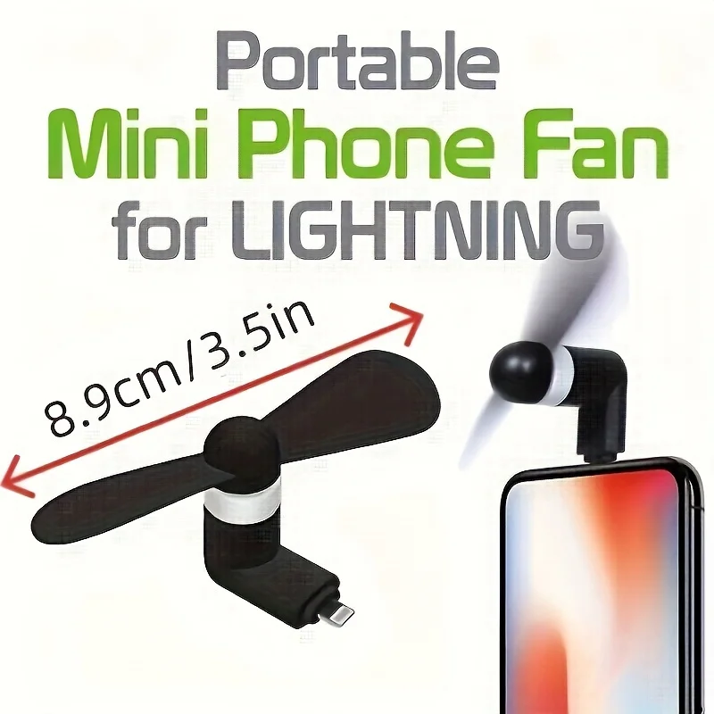Mini ventilateur portatif de téléphone portable pour Lightning-poucesUSBPortable équipement de refroidissement, ventilateur Compact Mini ventilateur portatif de téléphone portable pour Lightning-poucesUSBPortable équipement de refroidissement, ventilateur Compact