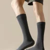 mode genou haute cinq doigts chaussettes pour hommes couleur unie rayé mollet chaussettes printemps été absorption de la sueur bout fendu chaussettes 5 orteils