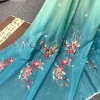 tissu en mousseline de soie chic avec broderie dégradée, feuille de lotus koi, tissu de styliste de style chinois, bricolage, couture, costume de scène, chemises habillées hanfu