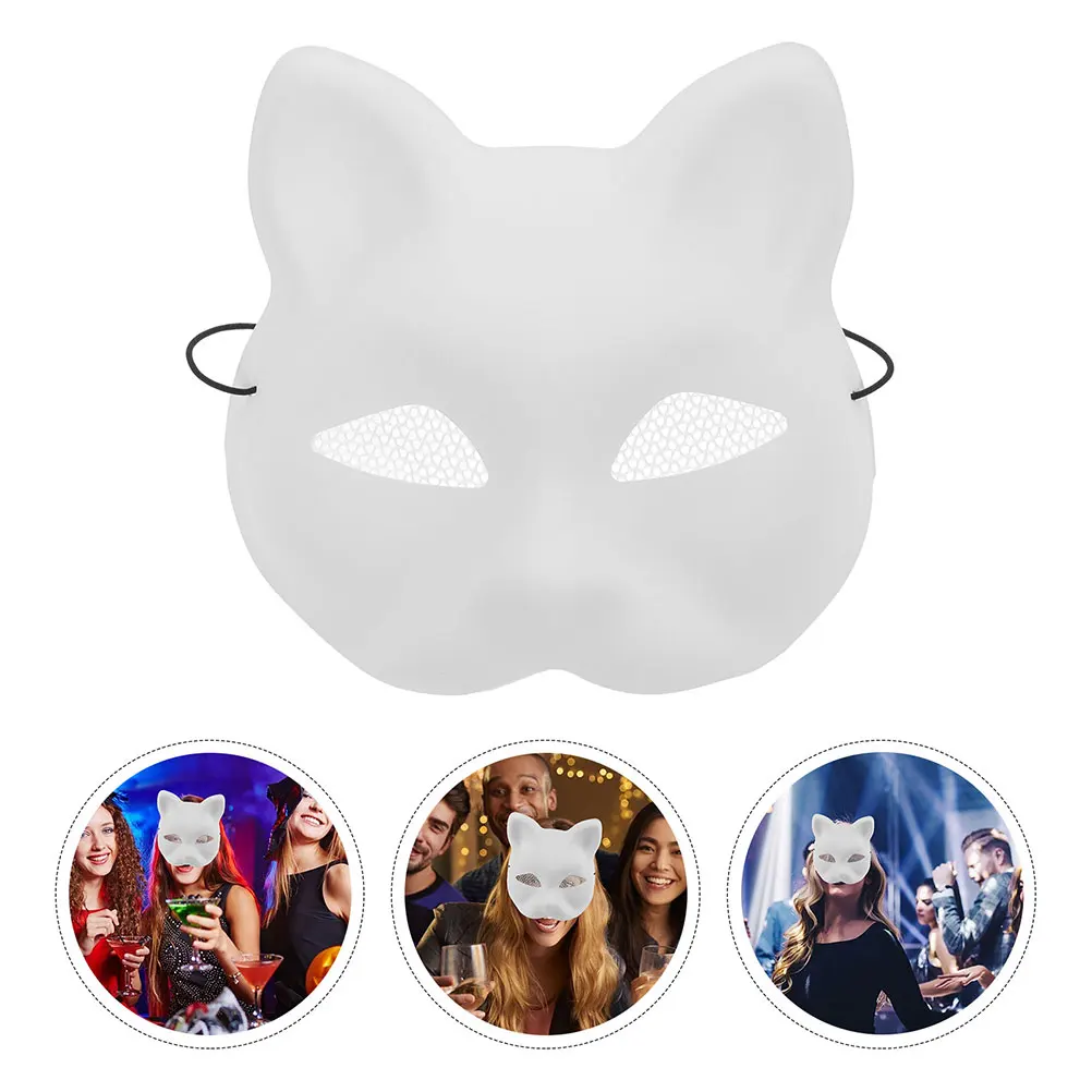 masque de visage de chat en fil de maille, blanc, embryon de renard, blanc, bricolage, halloween, demi masques d'animaux, fête de cosplay tim ade, 2 pièces masque de visage de chat en fil de maille, blanc, embryon de renard, blanc, bricolage, halloween, demi masques d'animaux, fête de cosplay tim ade, 2 pièces