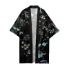 kimono long à imprimé floral rétro pour hommes et femmes, cardigan de samouraï japonais traditionnel, vêtements haori cosplay, mode