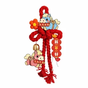 Pendentif nœud chinois en coton, bonne chance, cheval, année, ornements muraux suspendus pour porte, breloque porte-bonheur, décoration décorative du nouvel an pour la maison
