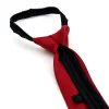 nouveau cravate pré attachée pour filles garçons enfant maigre fermeture éclair paresseux cravates enfants rouge couleur unie mince étroit marié fête