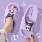 Sanrio Hello Kitty Anime pantoufles Kuromi femmes pantoufles d&rsquo;intérieur confortable anti-dérapant maison pantoufle plate Couples diapositives printemps été