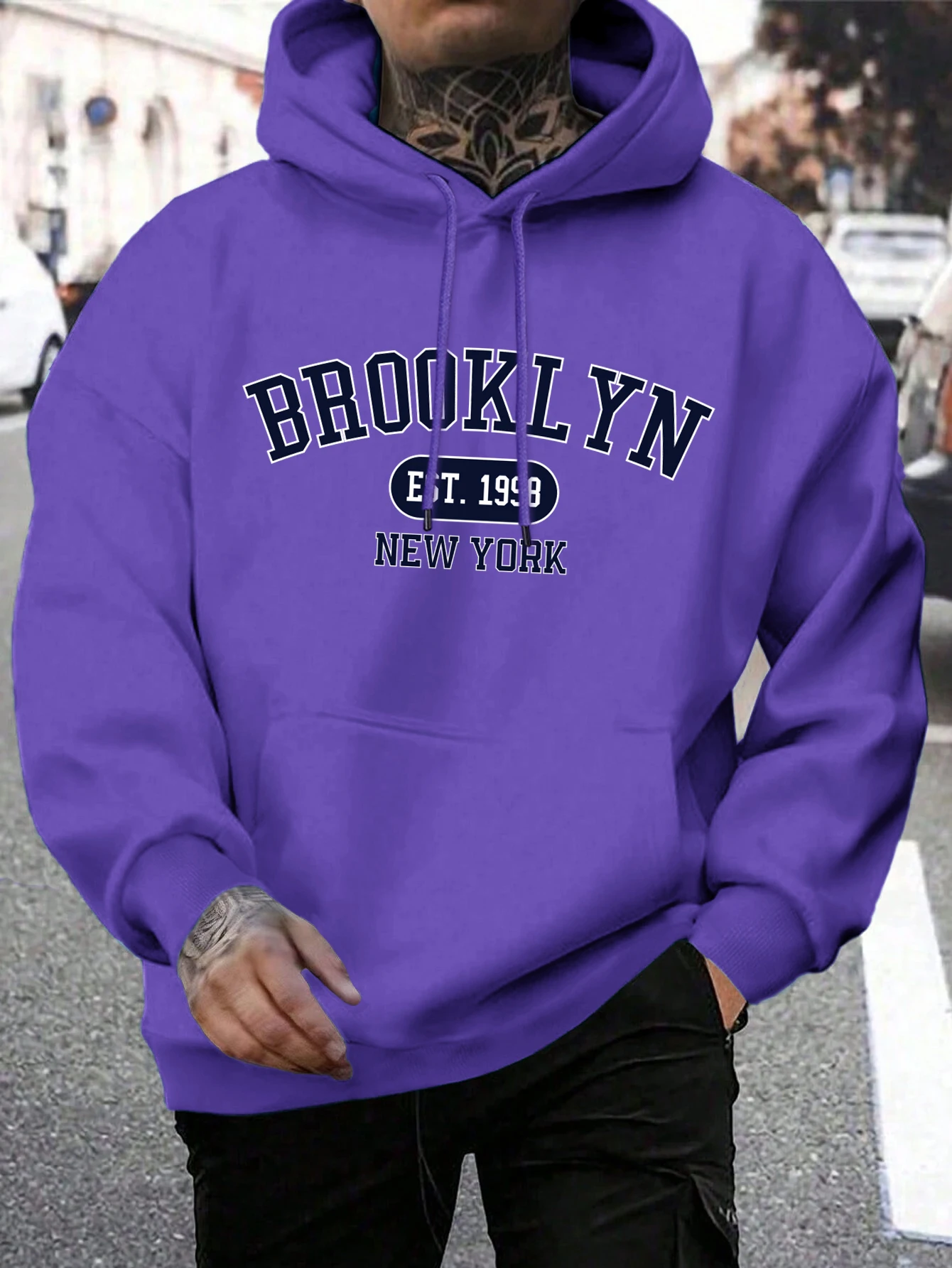 hommes sweats à capuche harajuku col rond à capuche mode surdimensionné à capuche automne confortable survêtement brooklyn est 1998 new york impression hommes sweats à capuche harajuku col rond à capuche mode surdimensionné à capuche automne confortable survêtement brooklyn est 1998 new york impression