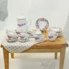 service à thé miniature maison de courses en céramique, bouilloire, beurre, tasse, modèle, escalflower, porcelaine