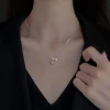 collier fleur de rose en argent sterling 925 pour femme, jolis bijoux de tempérament minimaliste, à la mode