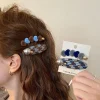 Épingles à cheveux à carreaux pour femmes et filles, 2 pièces, barrettes d'ornement de cheveux doux, pince à cheveux, accessoires de mode