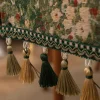 chemin de table jacquard vintage élégant, nappe épaisse à motif de fleurs avec nappe, couverture de table pour nouvel an