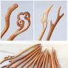 bâton à cheveux en bois avec pompon classique, épingle à cheveux hanfu de style ethnique chinois, couvre chef hanfu, baguettes pour cheveux, accessoires cheongsam