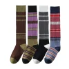 bas japonais vintage rayés pour femmes, chaussettes longues pour filles, automne et hiver, avec du coton