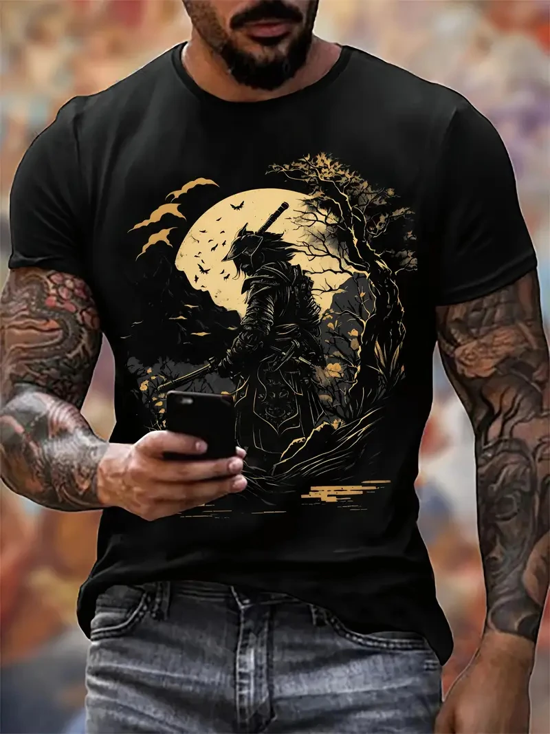 harajuku samouraï t shirt pour hommes 2025 nouvelle mode décontracté hommes t shirt à manches courtes été anime japonais 3d imprimé y2k hauts harajuku samouraï t shirt pour hommes 2025 nouvelle mode décontracté hommes t shirt à manches courtes été anime japonais 3d imprimé y2k hauts
