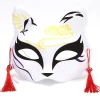 demi masque de chat anime demon slayer, masque enraciné, peint à la main, cosplay japonais, festival rave, accessoires de fête