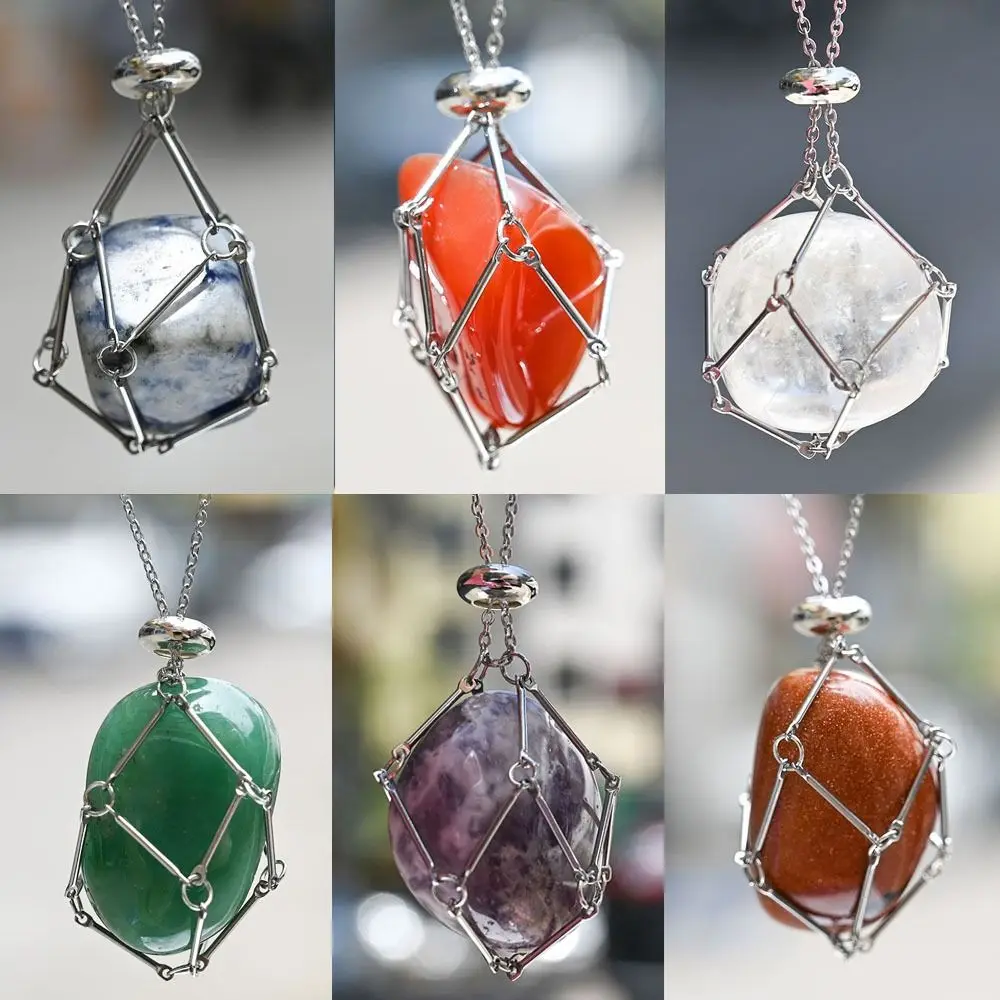 collier porte pierre de cristal réglable africain, porte bijoux, collection de pierres, cadeau créatif, bricolage collier porte pierre de cristal réglable africain, porte bijoux, collection de pierres, cadeau créatif, bricolage