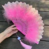 Éventail pliant en plumes, fée japonaise douce pour fille, gothique foncé, danse de cour, à main avec pendentif, cadeau, décoration de fête de mariage