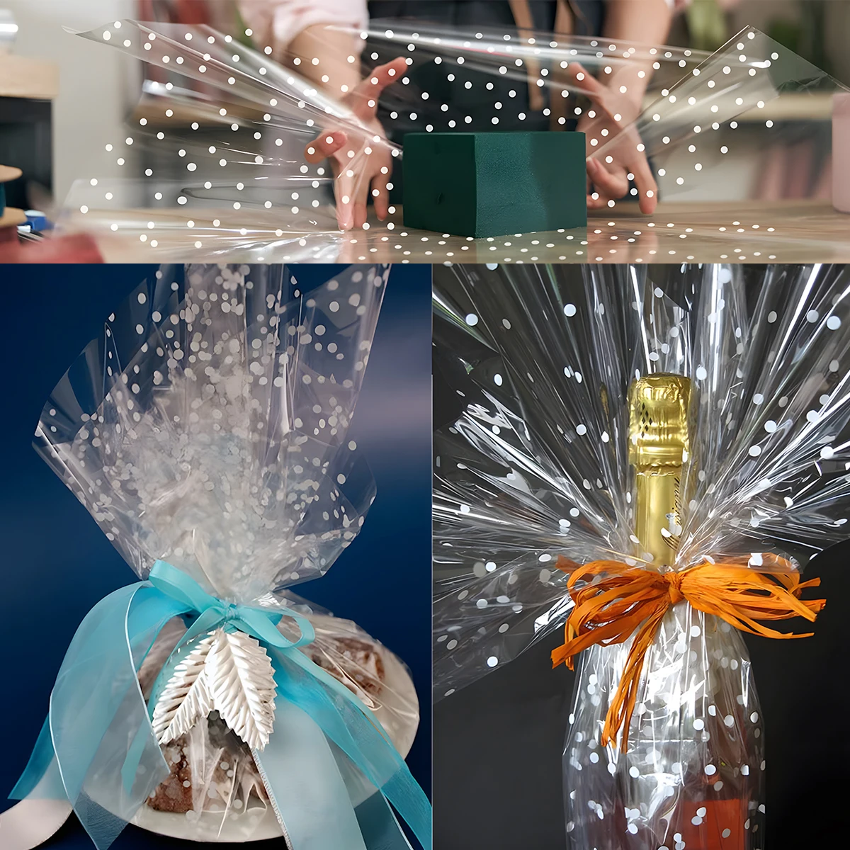 papier d'emballage en plastique transparent, 1 pièce, emballage cadeau, décorations de fête d'anniversaire et de mariage, fournitures de réception cadeau pour bébé pour enfants papier d'emballage en plastique transparent, 1 pièce, emballage cadeau, décorations de fête d'anniversaire et de mariage, fournitures de réception cadeau pour bébé pour enfants