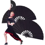 Éventails pliants noirs Vintage, éventail de Kung Fu pour fête de mariage, bricolage de poche, artisanat de danse, accessoires pour spectacle, mariage, fête Éventails pliants noirs Vintage, éventail de Kung Fu pour fête de mariage, bricolage de poche, artisanat de danse, accessoires pour spectacle, mariage, fête