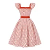 robe vintage kawaii vintage swing une ligne tenue décontractée pour l'été à pois imprimé patchwork élégant tenue de bureau robe de vacances