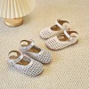 filles chaussures de plage tissage évidé enfants demi sandales style coréen 2025 été nouveaux enfants décontracté princesse chaussures doux à la mode
