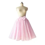 Jupe rose avec nœud pour femme, jupon court en tulle, jupon de mariage, tutu rockabilly, sous-jupe de demoiselle d&rsquo;honneur, cadeau de la Saint-Valentin