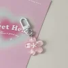 porte clés simulé sakura fleur de cerisier gelée sakura pendentif porte clés romantique translucide fleur poupée pendentif