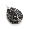 pierre naturelle arbre de vie motif dragon agate pendentif coloré 30x48mm fabrication de bijoux collier à faire soi même boucles d'oreilles accessoires cadeau