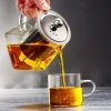 théière en verre résistant à la chaleur avec infuseur à thé en acier inoxydable, filtre, bouilloire à thé aux fleurs, service à thé kung fu, théière puer oolong