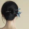 Épingle à cheveux queue de poisson bleue de style chinois, nouveaux cheveux enroulés, accessoires pour cheveux haut de gamme à la mode, accessoires pour cheveux de style ancien pour femmes