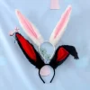 bandeau de cosplay lolita amusant pour femmes et filles, couvre chef de dessin animé, peluche moelleuse, doux et long lapin, oreilles de lapin, cerceau pour cheveux