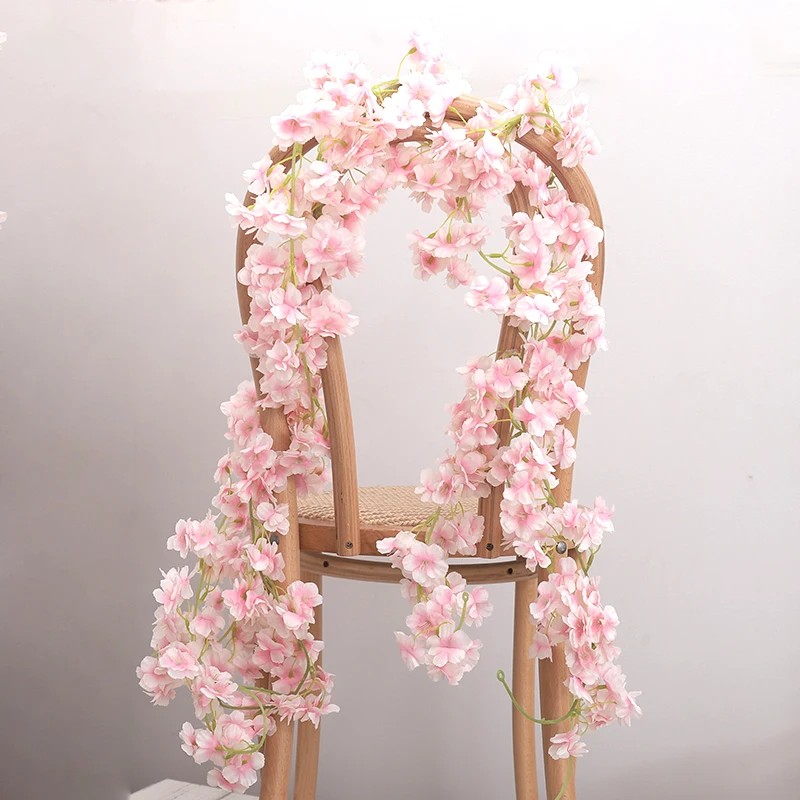 fleurs artificielles sakura suspendues, fausse guirlande florale, pour maison, jardin, arc de mariage, fête, fleur de cerisier, arrangement de décoration murale fleurs artificielles sakura suspendues, fausse guirlande florale, pour maison, jardin, arc de mariage, fête, fleur de cerisier, arrangement de décoration murale